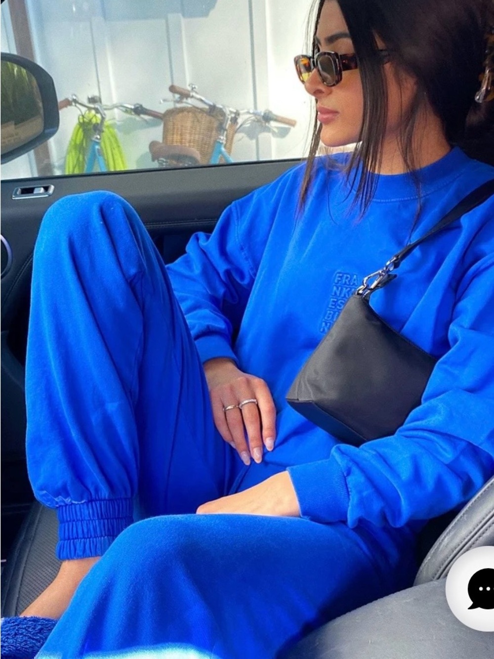 Frankie's Bikinis oversized set in Blue Track Joggers and sweater